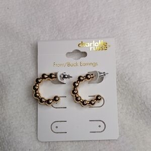 Charlotte Russe Coated Beaded Gold Tone Hoop Earrings